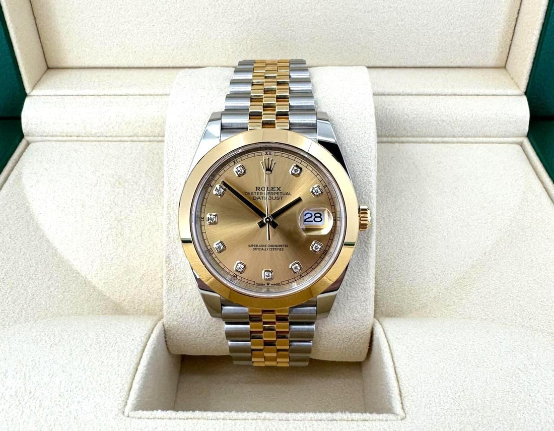 Classic Date Watch, Yellow Gold Tone, Steel, 36 mm