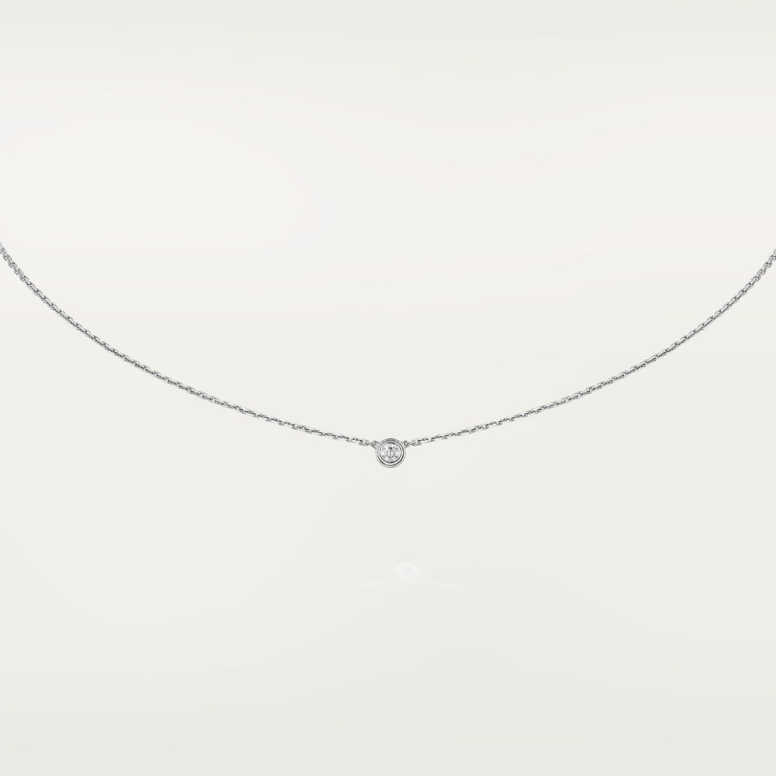 Heart Pendant Necklace, White Gold Tone, Stone-Set, White, Mini Model
