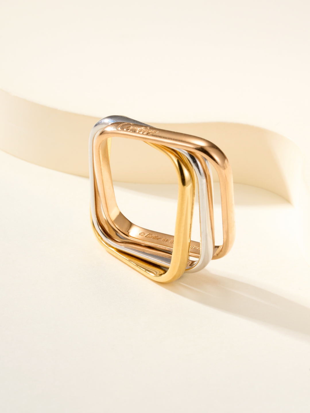 Three-Band Rolling Ring, Classic Model, Rose Gold Tone
