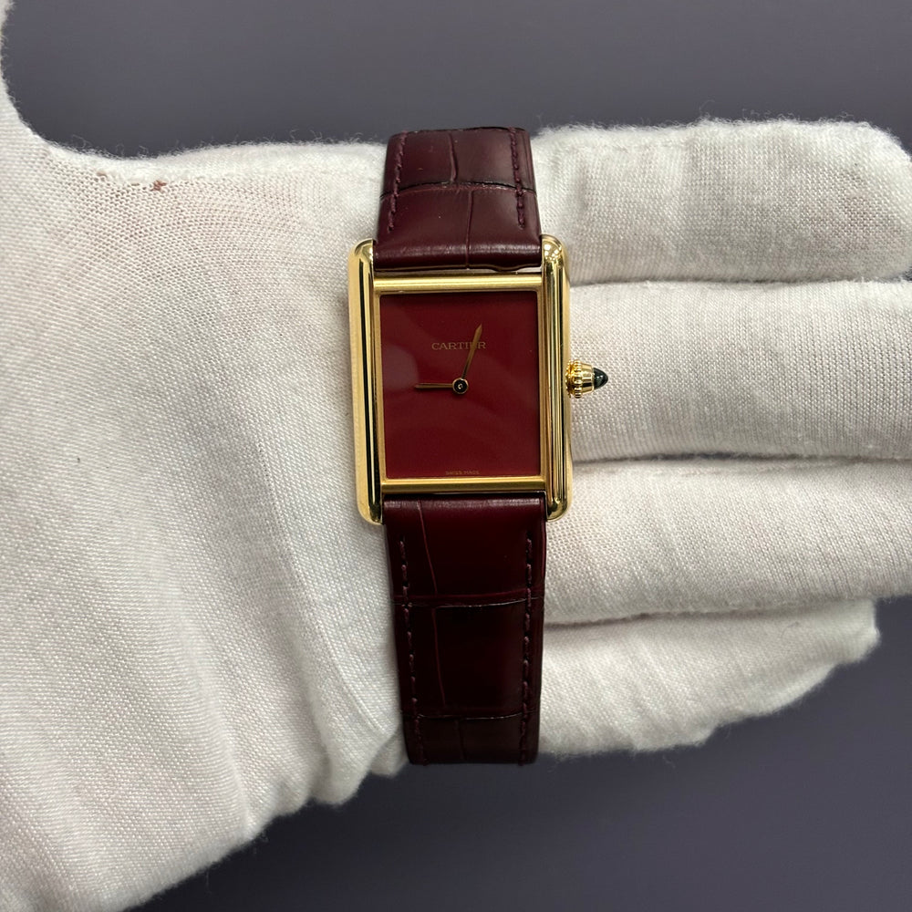 Rectangular Case Watch, Yellow Gold Tone, Medium Model