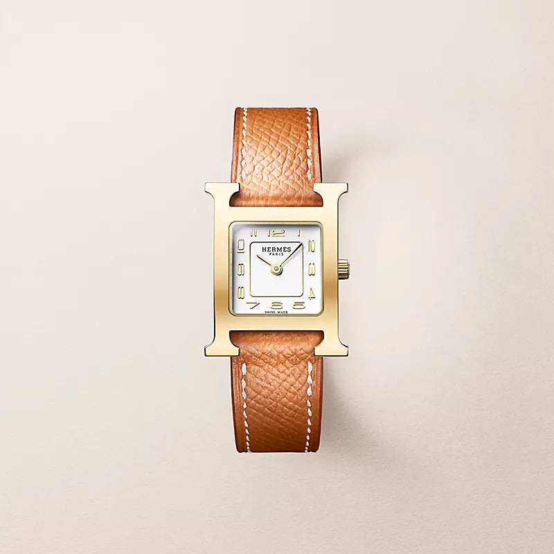 H-Case Watch, Yellow Gold Tone, Small Model, 27 mm