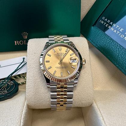 Classic Date Watch, Yellow Gold Tone, Steel, 28-36 mm