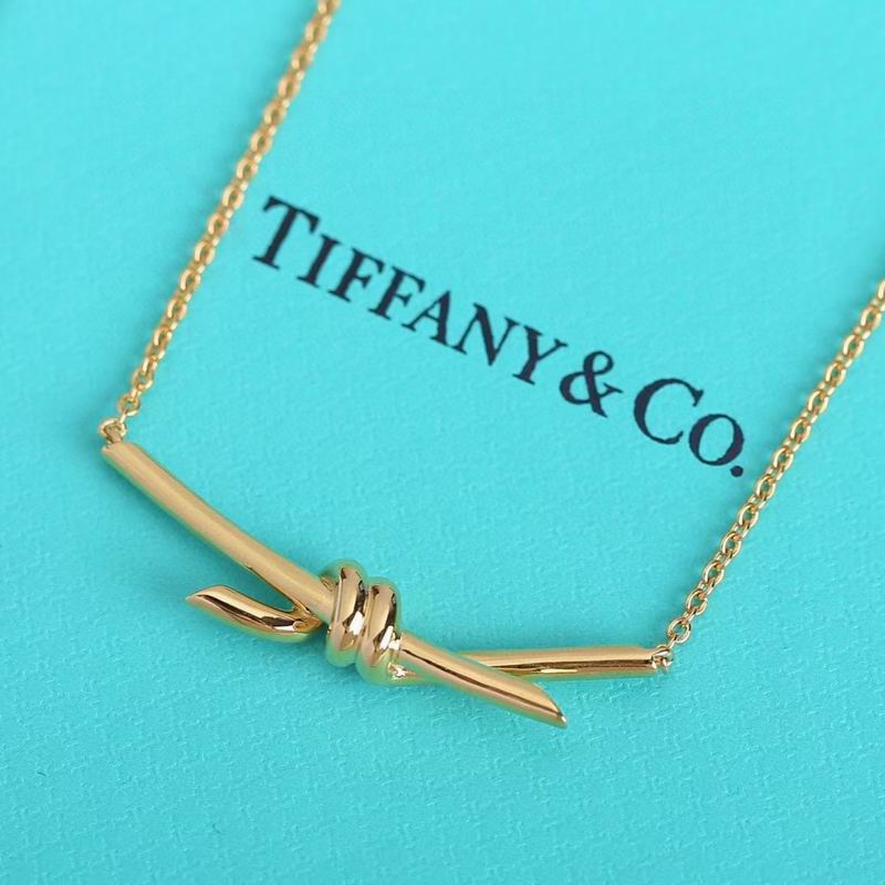 Knot Pendant Necklace, Yellow Gold Tone