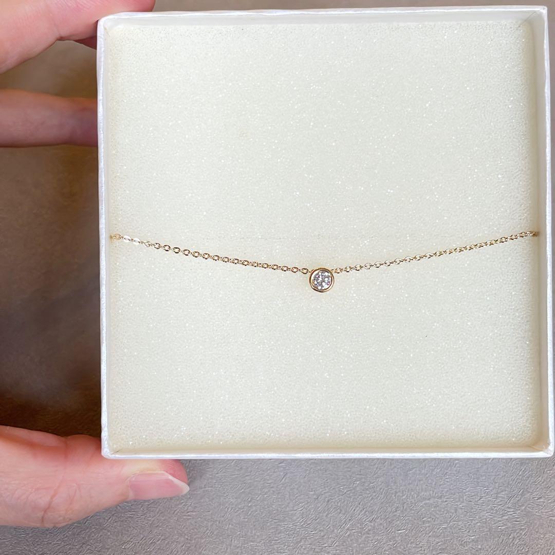 Heart Pendant Necklace, Yellow Gold Tone, Stone-Set, Mini Model