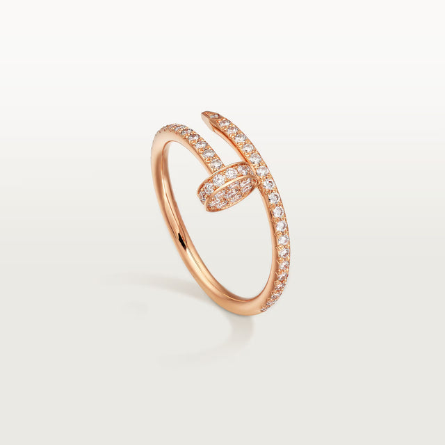 Wrapped Nail Ring, Stone-Set, Rose Gold Tone