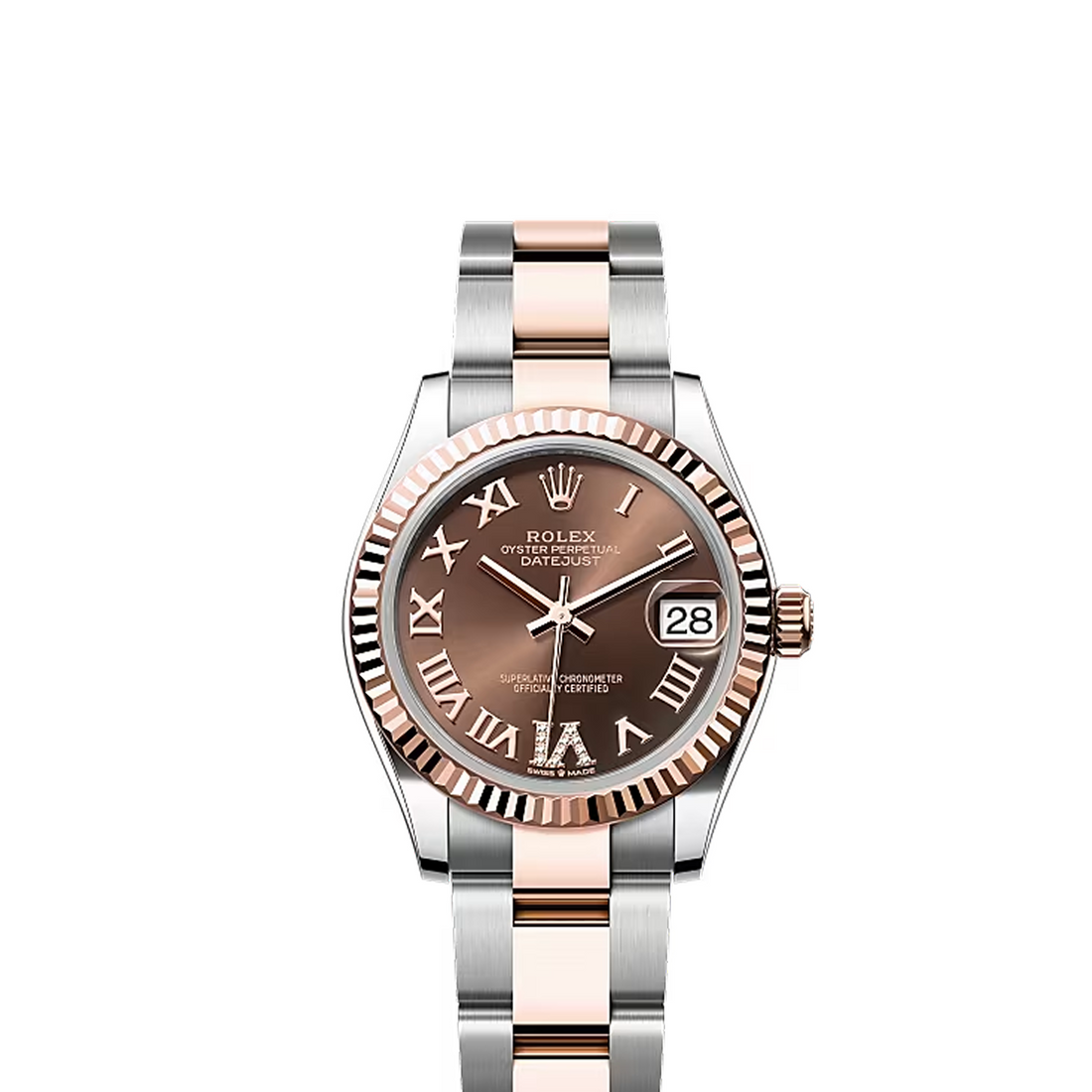 Classic Date Watch, Rose Gold Tone, Steel, 31 mm