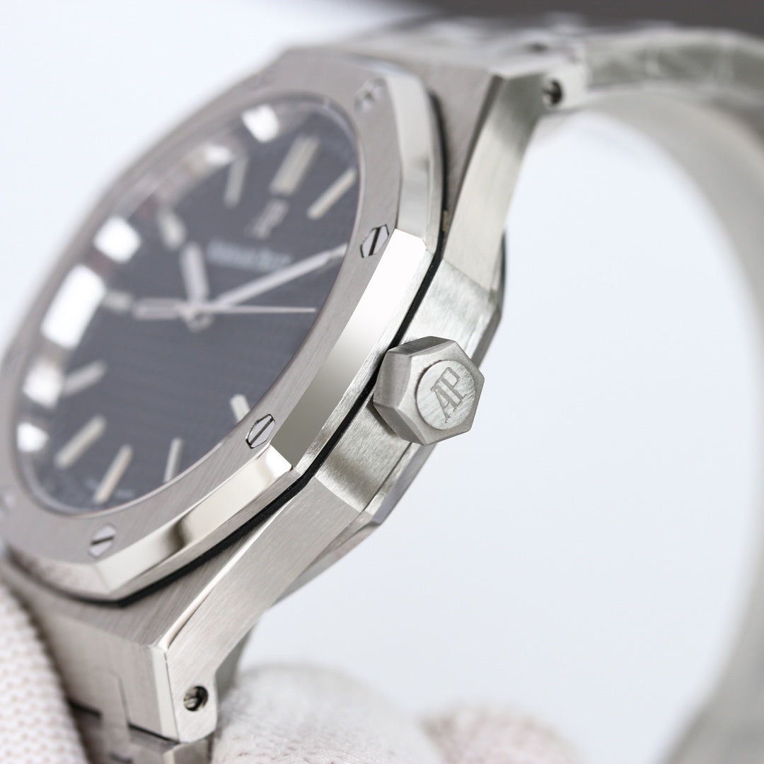Octagonal Bezel Watch, White Gold Tone, White, 33 mm