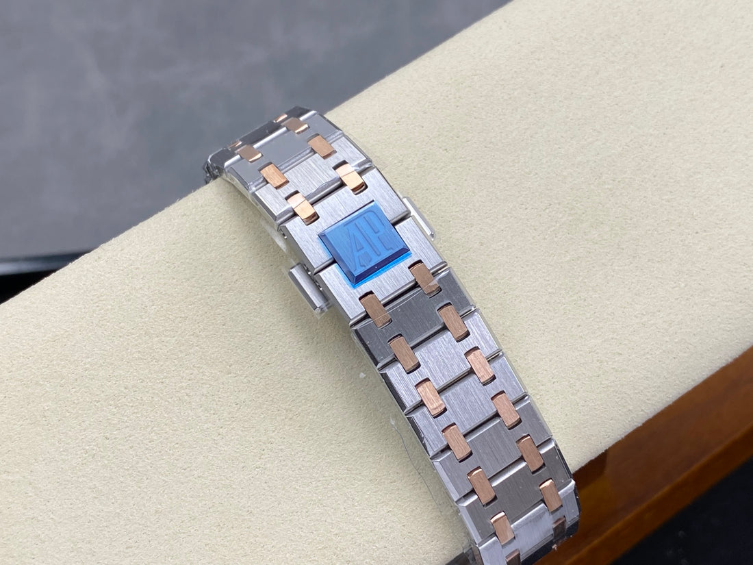 Octagonal Bezel Watch, Rose Gold Tone, Stone-Set, 33 mm