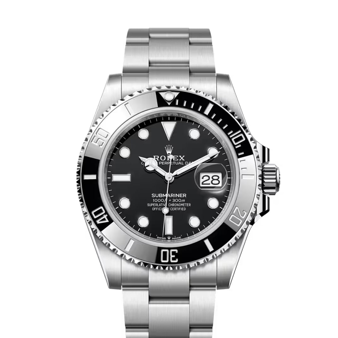 Dive-Style Watch, White Gold Tone, Steel, White, 41 mm