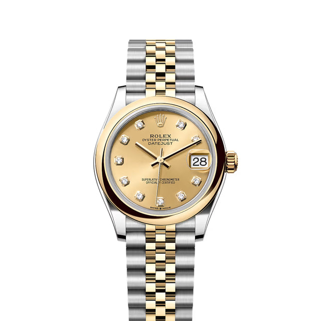 Classic Date Watch, Yellow Gold Tone, Steel, 31 mm