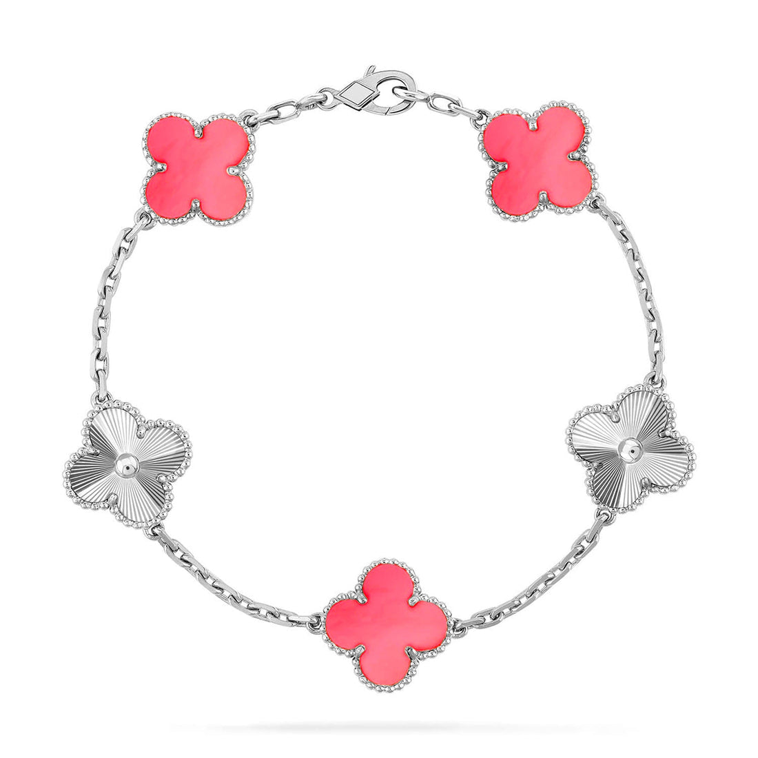 Quatrefoil 5 Motifs Bracelet, Pink Mother of Pearl