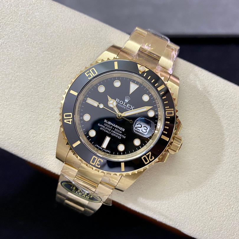 Dive-Style Automatic Watch, Yellow Gold Tone, 41 mm