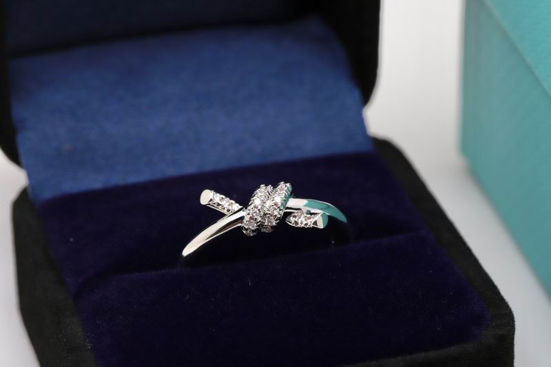 Knot Ring, White Gold Tone