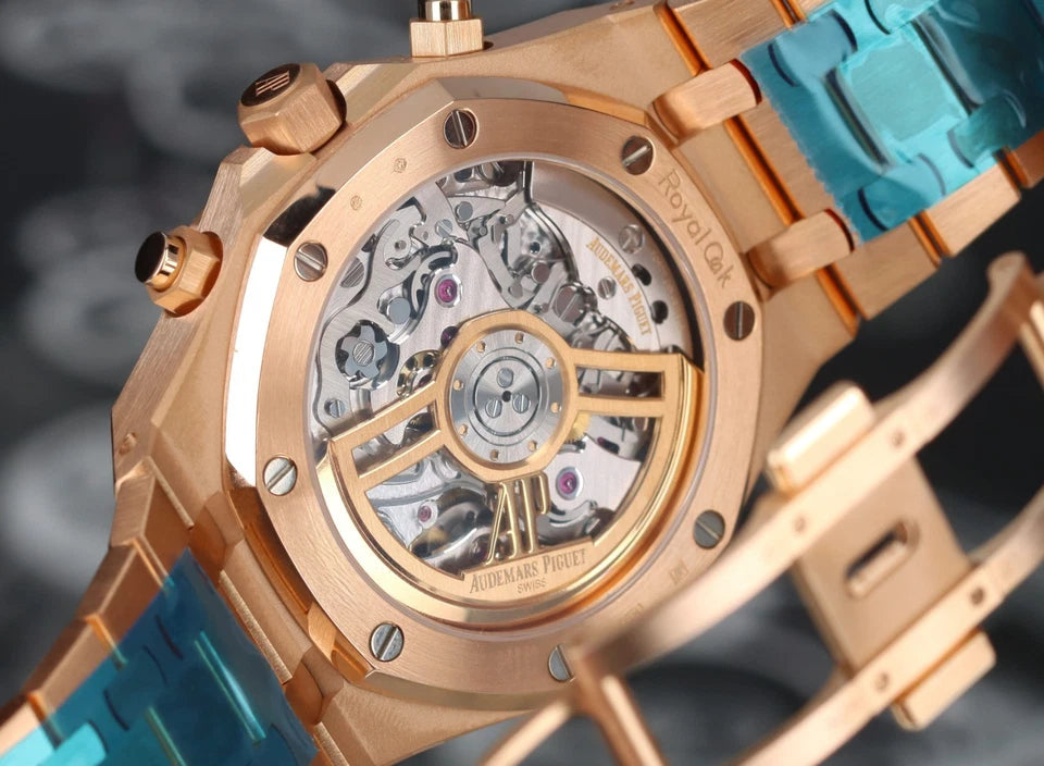 Octagonal Bezel Watch, 18K, Rose Gold Tone, 41 mm
