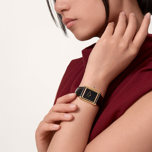 Rectangular Case Watch, Yellow Gold Tone, Medium Model