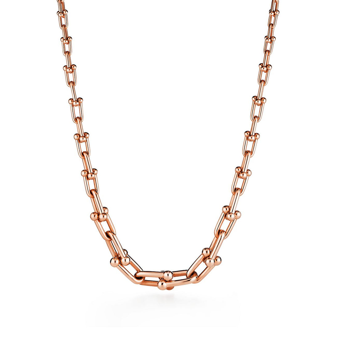 Graduated Link Necklace, Rose Gold Tone