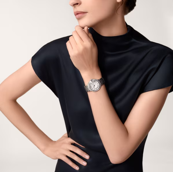 Round Domed Case Watch, White Gold Tone, Stone-Set, White