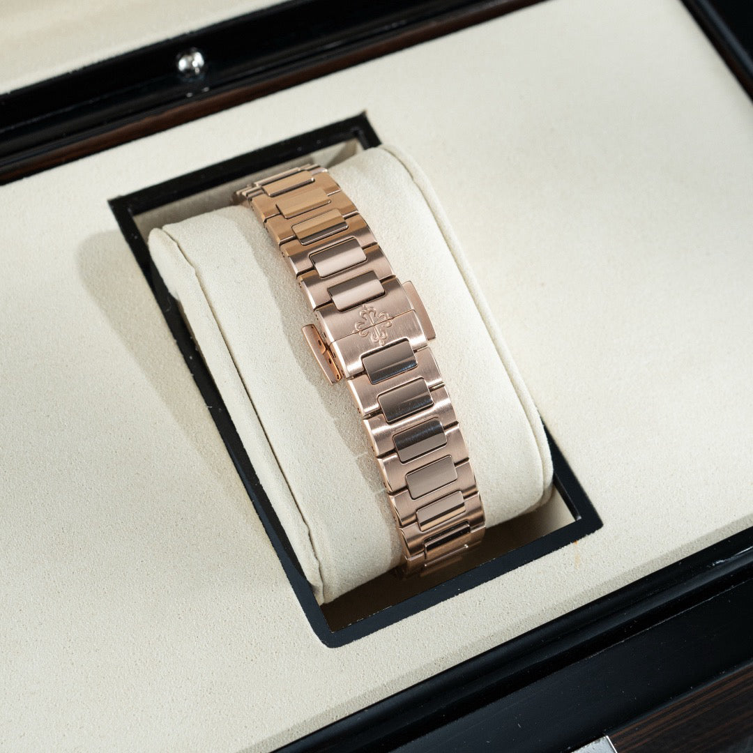 Porthole Case Watch, Rose Gold Tone, Stone-Set