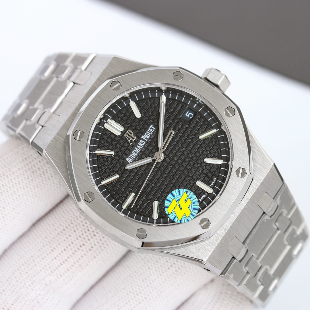 Octagonal Bezel Watch, White Gold Tone, White, 33 mm
