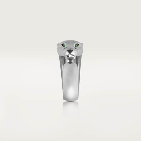 Feline Motif Ring, Medium Model, White Gold Tone