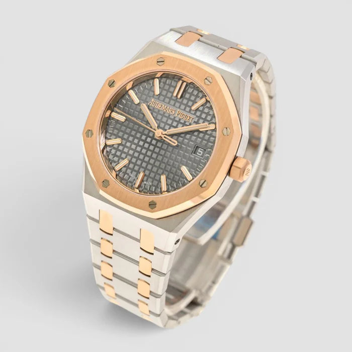 Octagonal Bezel Watch, Rose Gold Tone, 34 mm