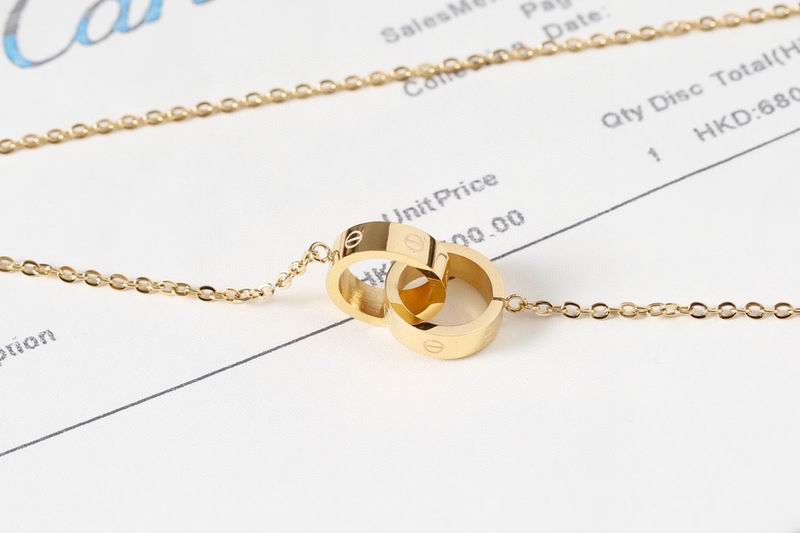 Screw-Motif Pendant Necklace, Yellow Gold Tone