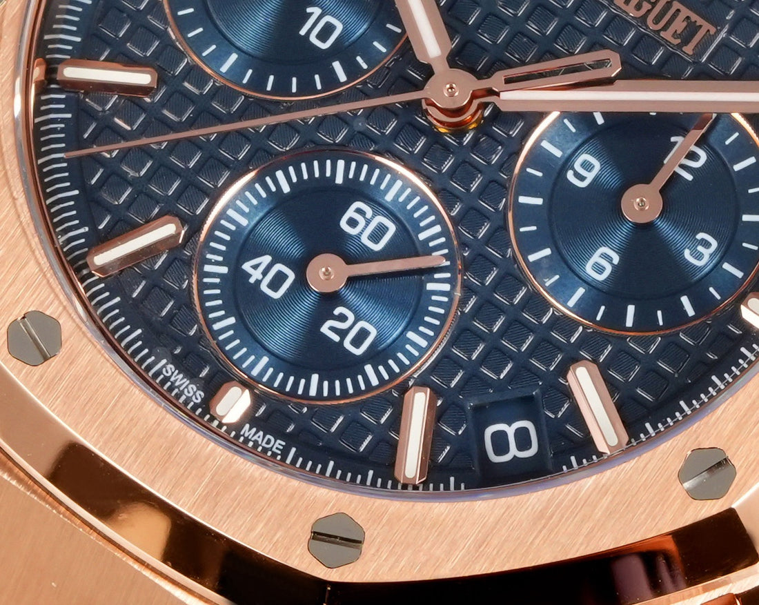 Octagonal Bezel Watch, 18K, Rose Gold Tone, 41 mm