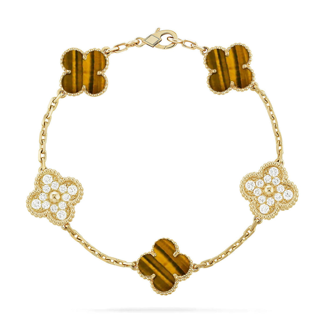 Quatrefoil 5 Motifs Bracelet, Tiger Eye