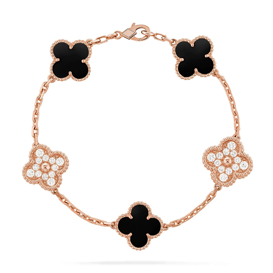 Quatrefoil 5 Motifs Bracelet, Onyx