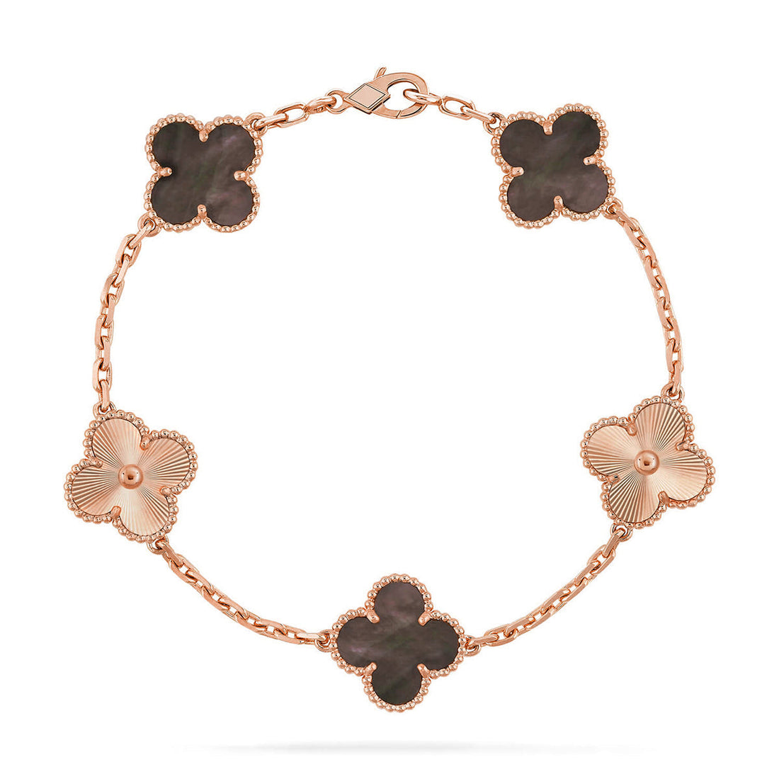 Quatrefoil 5 Motifs Bracelet, Gray Mother of Pearl