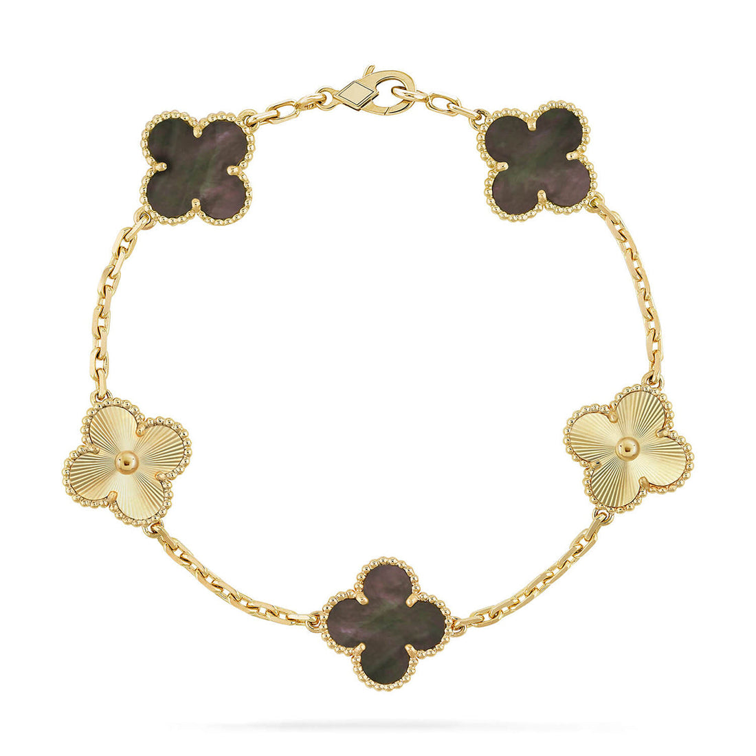 Quatrefoil 5 Motifs Bracelet, Gray Mother of Pearl