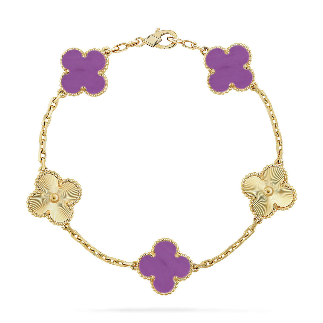 Quatrefoil 5 Motifs Bracelet, Violet