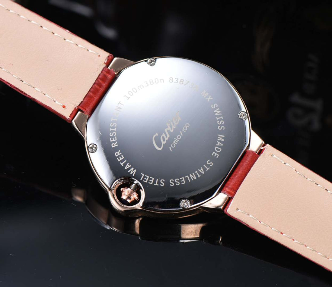 Round Domed Case Watch, Red