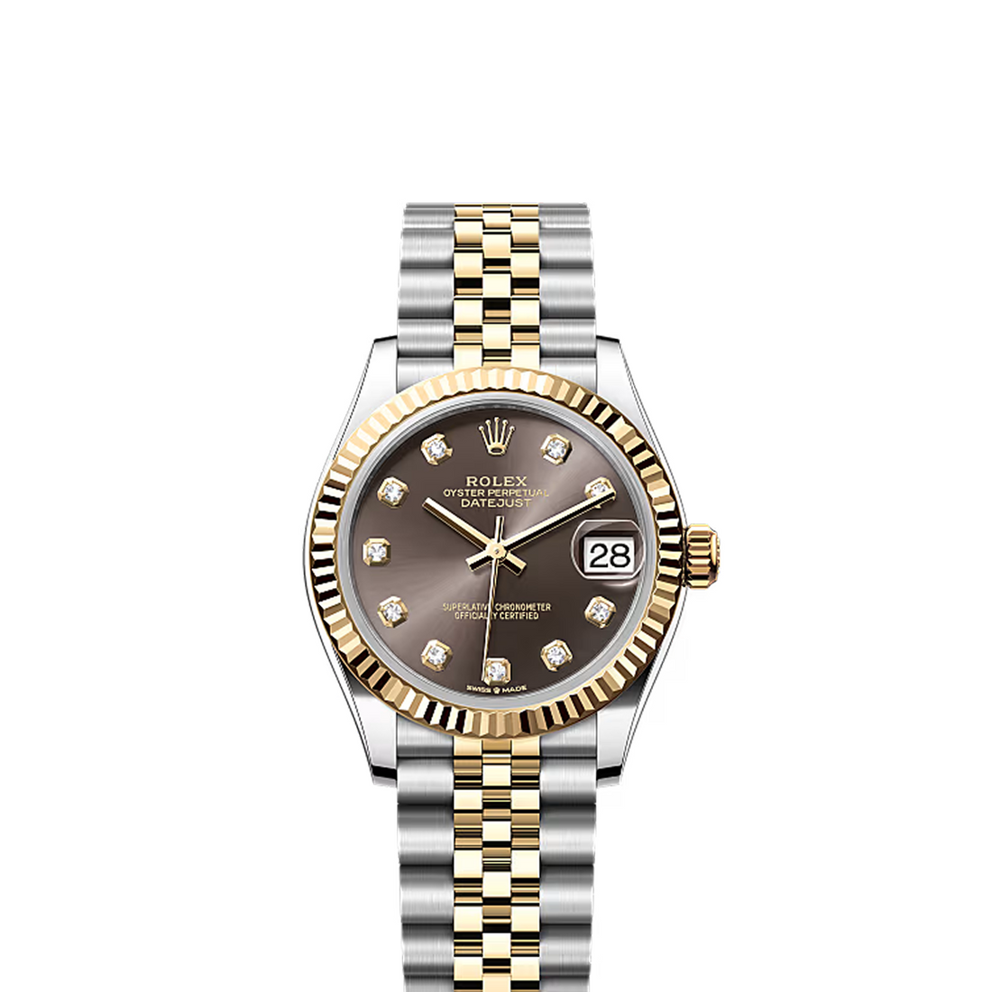 Classic Date Watch, Yellow Gold Tone, Steel, 28-31 mm