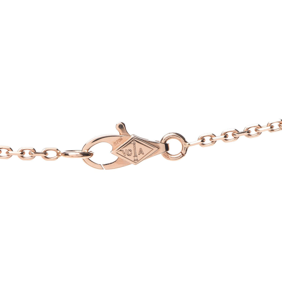 Quatrefoil Long Necklace, 20 Motifs, Rose Gold Tone