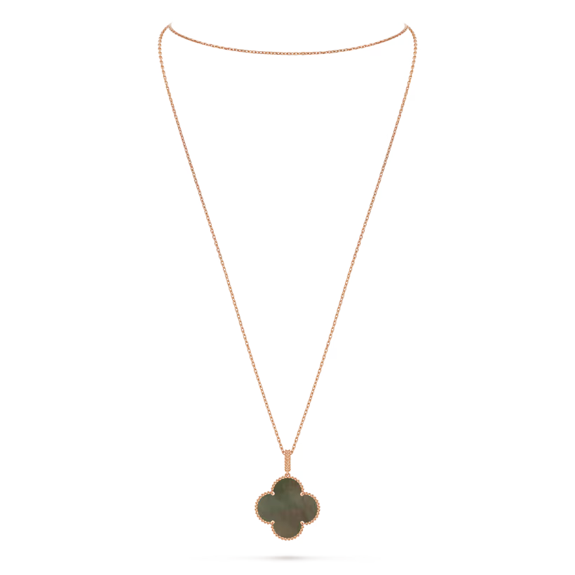 Quatrefoil Long Necklace, 1 Motifs, Rose Gold Tone