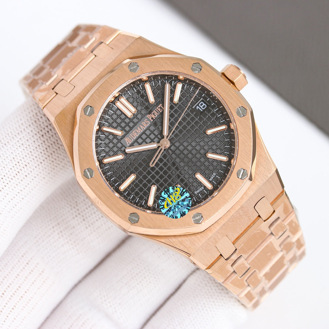 Octagonal Bezel Watch, Rose Gold Tone, 41 mm