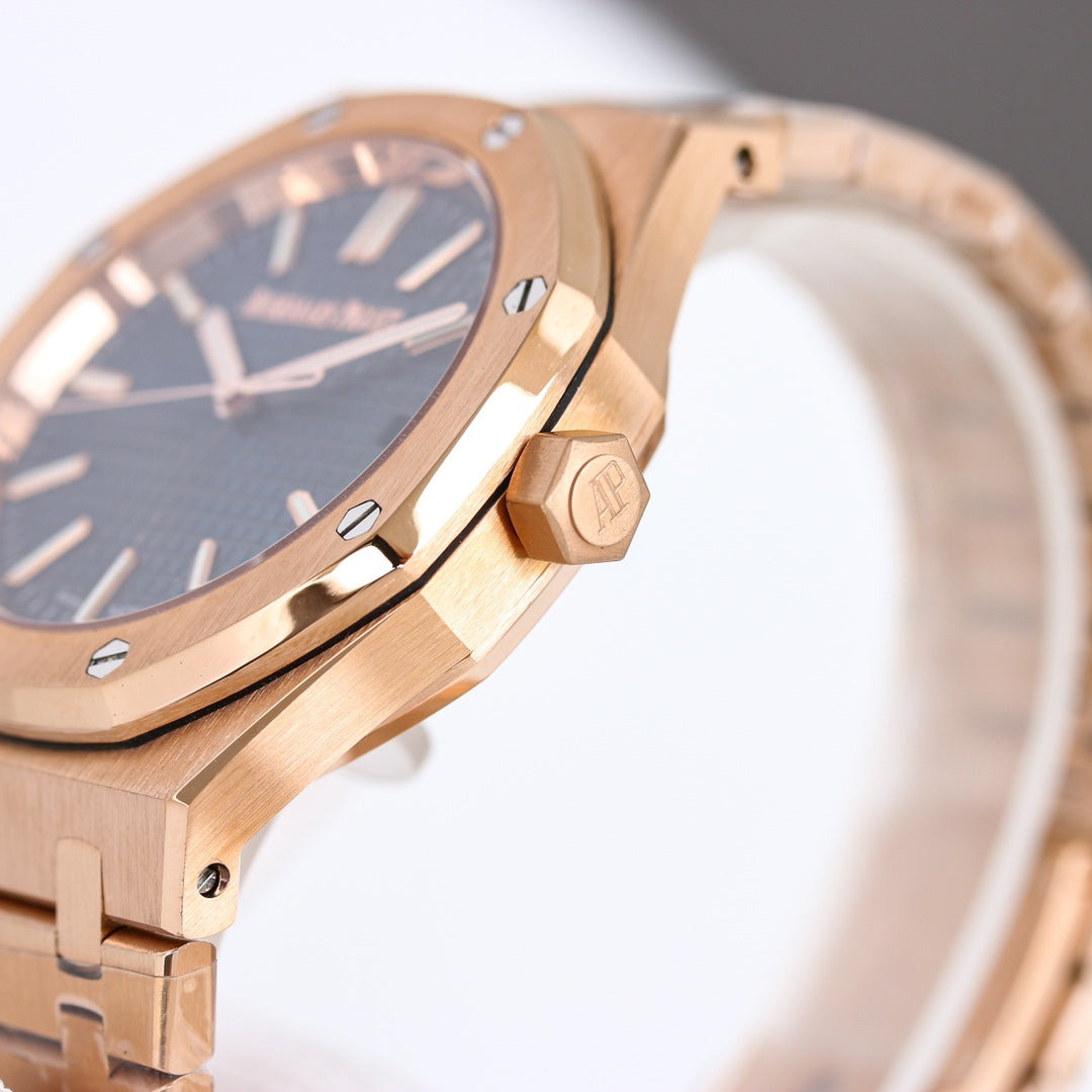 Octagonal Bezel Watch, Rose Gold Tone, 41 mm