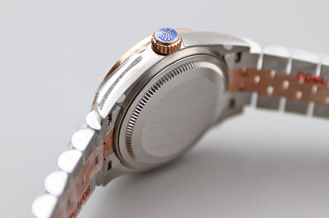 Classic Date Watch, Rose Gold Tone, Stone-Set, 28 mm