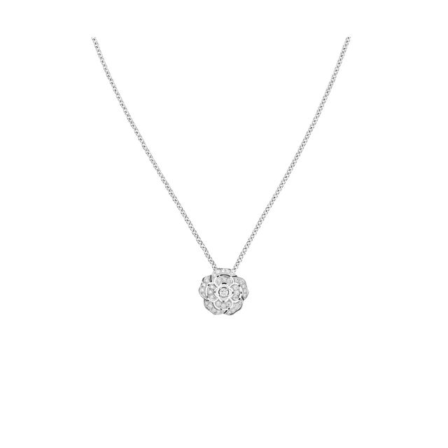 Chain Necklace, White Gold Tone