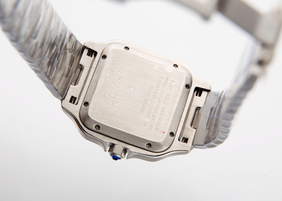 Square Case Watch, Steel, Large Model
