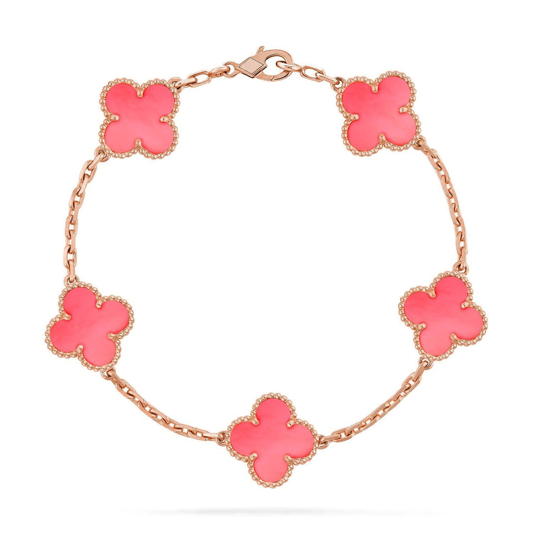 Quatrefoil 5 Motifs Bracelet, Pink Mother of Pearl