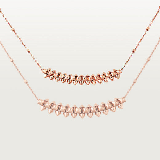 Studded Pendant Necklace, Rose Gold Tone