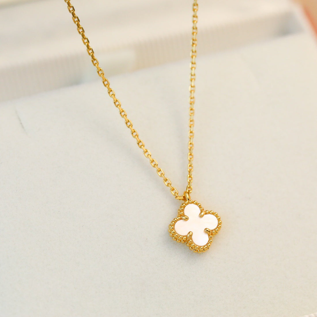 Quatrefoil Pendant Necklace, Yellow Gold Tone