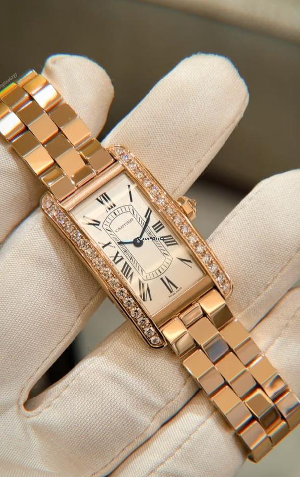 Rectangular Case Watch, Rose Gold Tone, Stone-Set, Small Model