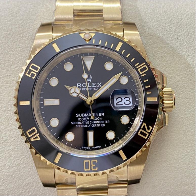 Dive-Style Automatic Watch, Yellow Gold Tone, 41 mm