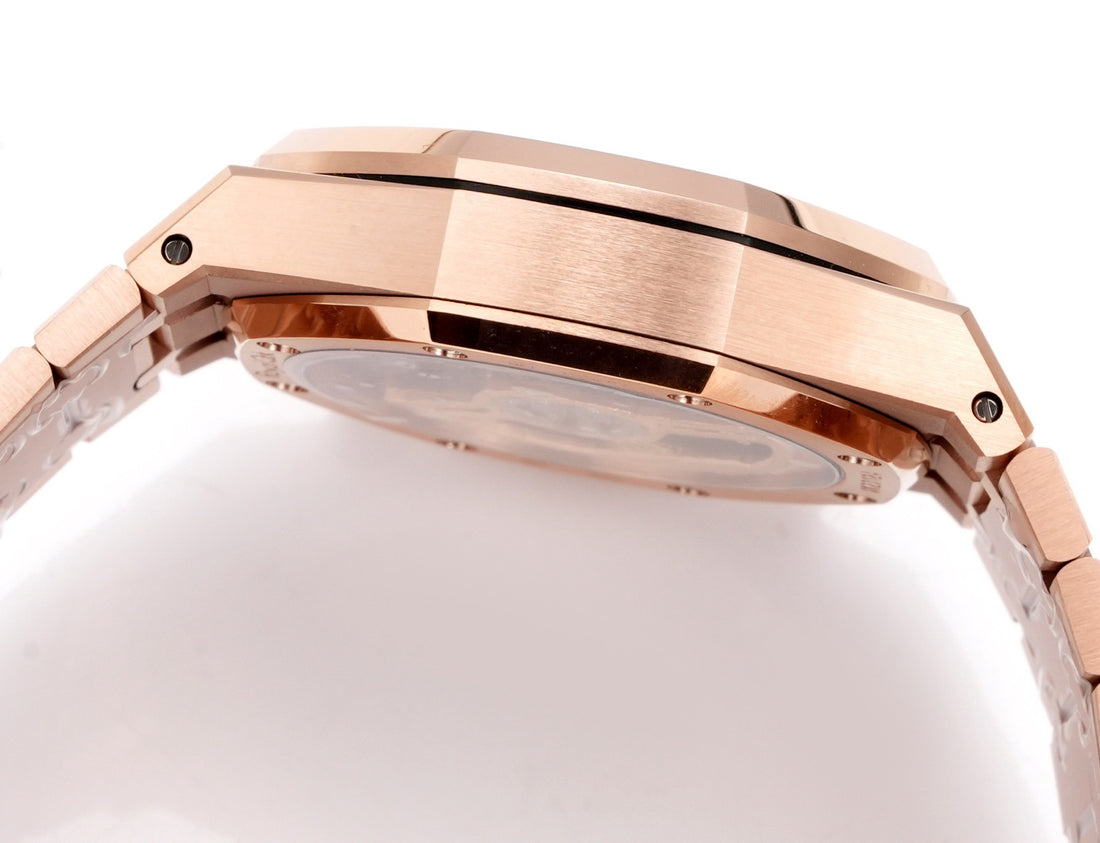 Octagonal Bezel Watch, 18K, Rose Gold Tone, 41 mm