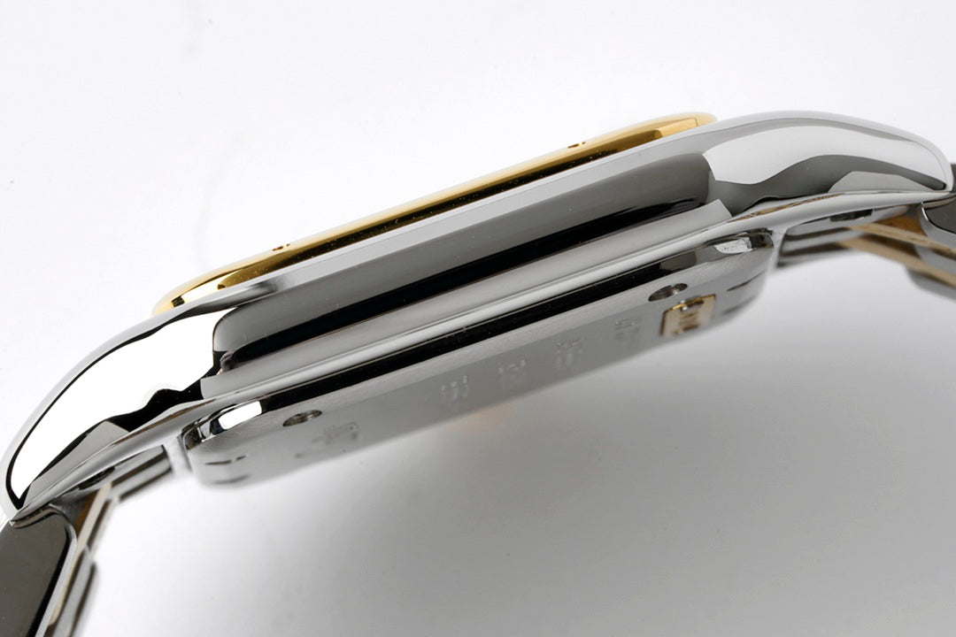 Square Link-Bracelet Watch, Yellow Gold Tone, Steel, Medium Model