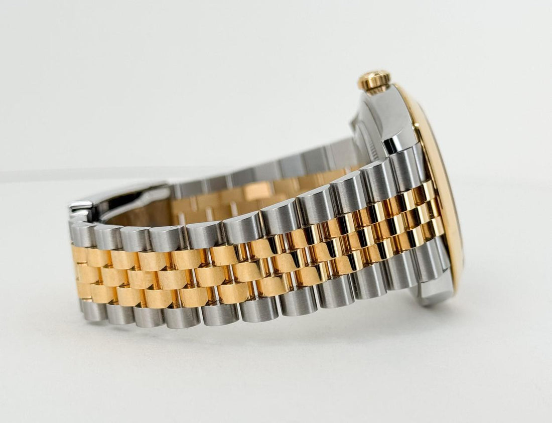 Classic Date Watch, Yellow Gold Tone, Steel, 36 mm