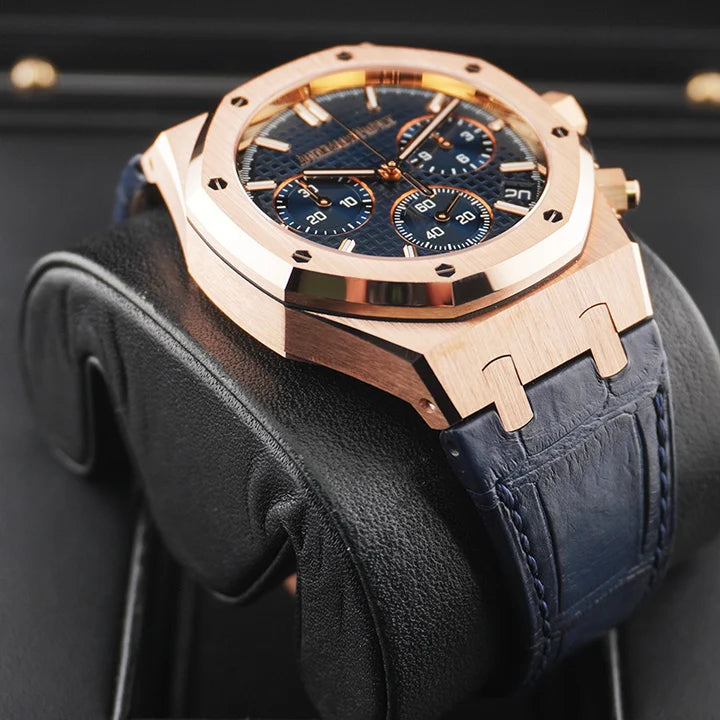 Octagonal Bezel Watch, 18K, Rose Gold Tone, 41 mm